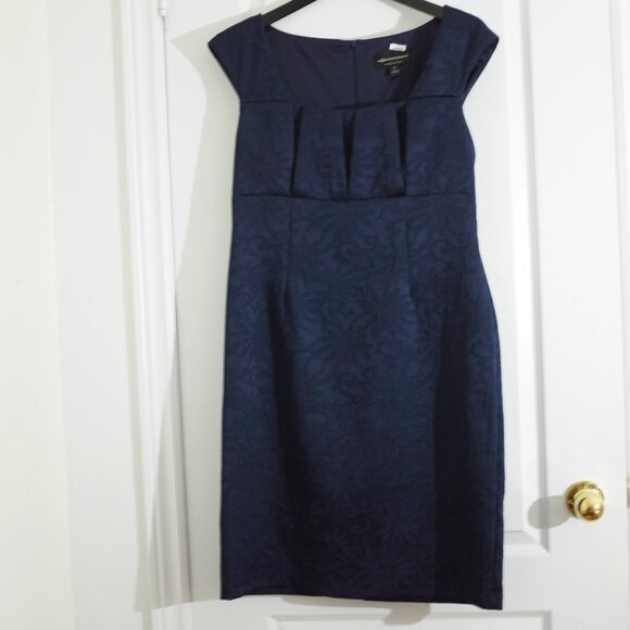 Dark blue Connected appareal jacquard floral dress size 12 - Picture 1 of 9